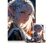 Rompecabezas de 1000 Piezas con Retrato de elfa de Anime para Adolescentes Ideal para desarrollar la Capacidad analítica un Momento de Tranquilidad y una unión Perfecta