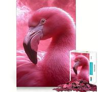 Rompecabezas de 1000 Piezas con Retrato de Flamenco Rosa y Fondo Ahumado para Adultos Regalo Ideal para desarrollar la lógica Juguete para armar con Calma y precisión Diseño Elegante (50x75cm)