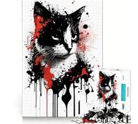 Rompecabezas de 1000 Piezas con Retrato de Gato Calico House,Corte Impecable,Divertido,lógico,Juguete,Juego Libre,Actividad de cumpleaños (38x26cm)