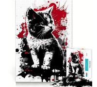 Rompecabezas de 1000 Piezas con Retrato de Gato Munchkin para Adultos Juguete de lógica Resistente, Divertido y Relajante Bordes definidos Regalo Memorable (38x26cm)
