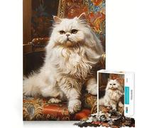 Rompecabezas de 1000 Piezas con Retrato de Gato Persa al óleo para Adolescentes Juguete Mental para Momentos de Paz Regalo artístico (38x52cm)