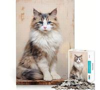 Rompecabezas de 1000 Piezas con Retrato de Gato Ragdoll para Adolescentes Juguete para ejercitar la Mente Juego de Mesa en Grupo Arte y Montaje Regalo clásico (38x52cm)