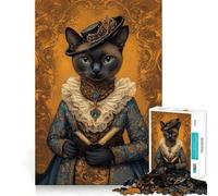 Rompecabezas de 1000 Piezas con Retrato de Gato Real y Libro para Adultos Ayuda a Mejorar la Memoria y Calma la Mente Diseño, Montaje y Regalo Creativo (38x52cm)
