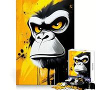 Rompecabezas de 1000 Piezas con Retrato de Gorila Enojado Desarrolla la lógica, fomenta la concentración y el Ocio Requiere ensamblaje preciso Regalo Original (38x52cm)