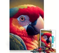 Rompecabezas de 1000 Piezas con Retrato de Guacamayo Escarlata para Adolescentes Mejora la Memoria, relaja la Mente y CREA un Regalo Original (38x52cm)