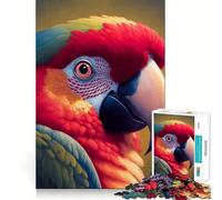 Rompecabezas de 1000 Piezas con Retrato de Guacamayo Escarlata para Adolescentes Rompecabezas fácil de armar Ocio Impecable Regalo Ideal para Navidad (38x26cm)