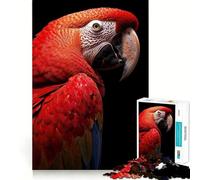 Rompecabezas de 1000 Piezas con Retrato de Guacamayo Escarlata para Adultos Juguete para ejercitar la Mente Diversión en Familia Corte de precisión Regalo Encantador (38x26cm)