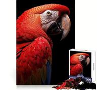 Rompecabezas de 1000 Piezas con Retrato de Guacamayo Escarlata para Adultos Juguete para ejercitar la Mente Diversión en Familia Corte de precisión Regalo Encantador (38x26cm)