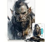 Rompecabezas de 1000 Piezas con Retrato de Guerrero orco para Adolescentes Juguete de Habilidad Reason Tiempo Tranquilo Corte Exacto Regalo increíble (50x75cm)