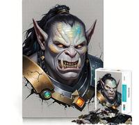 Rompecabezas de 1000 Piezas con Retrato de Guerrero orco para Adultos Juego Inteligente de Rompecabezas para armar Juntos Divertido Regalo de Temporada (50x75cm)