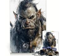 Rompecabezas de 1000 Piezas con Retrato de Guerrero orco para Adultos, Juguete Que desafía la Mente, Pieza de colección de Arte de Corte de Calidad (38x26cm)