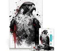 Rompecabezas de 1000 Piezas con Retrato de halcón peregrino para Adolescentes Mejora la Memoria Fácil de Usar Ocio Corte Firme Decoración de Pared (38x52cm)
