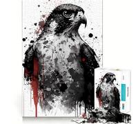 Rompecabezas de 1000 Piezas con Retrato de halcón peregrino para Adolescentes Mejora la Memoria Fácil de Usar Ocio Corte Firme Decoración de Pared (38x26cm)