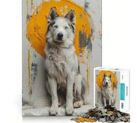 Rompecabezas de 1000 Piezas con Retrato de Husky Real para Adolescentes Rompecabezas Inteligente, Juguete para Pensar, Tiempo de relajación, Corte Limpio, Regalo para Festivales (38x26cm)