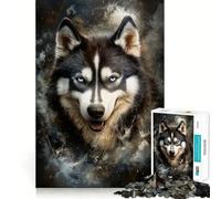 Rompecabezas de 1000 Piezas con Retrato de Husky Siberiano para Adultos Regalo Ideal para ejercitar la Mente Juguete Divertido y silencioso Diseño para armar 38x26cm