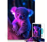 Rompecabezas de 1000 Piezas con Retrato de Koala neón para Adultos, Juguete para la Mente, Alivio de la ansiedad, Bordes precisos, Regalo Original (38x52cm)