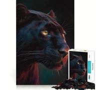 Rompecabezas de 1000 Piezas con Retrato de la Pantera Negra,Piezas de Ajuste preciso,Juguete Creativo y Divertido,Ideal para Momentos de diversión acogedores y como Regalo de cumpleaños 38x26cm