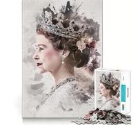 Rompecabezas de 1000 Piezas con Retrato de la Reina Isabel II para Adultos, Juguete para ejercitar la Mente, Juego de Interior, Pieza de Arte de Corte preciso (38x26cm)