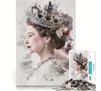 Rompecabezas de 1000 Piezas con Retrato de la Reina Isabel II para Adultos Mejora la Memoria y la diversión Bordes precisos Regalo de Temporada (38x52cm)