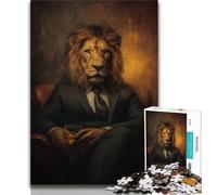 Rompecabezas de 1000 Piezas con Retrato de león para Adultos y Adolescentes, Juguete Educativo Intelectual y Relajante, Regalo de Amigo Secreto (38x26cm)