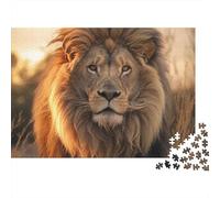 Rompecabezas de 1000 Piezas con Retrato de león. Primer Plano de un león imponente. para Adultos a Partir de 12 años. Juego Educativo. Hermosa decoración. Regalo de cumpleaños. 70x50cm