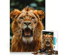 Rompecabezas de 1000 Piezas con Retrato de león rugiente para Adolescentes Juguete de lógica Fina, fácil de armar, con Bordes limpios, Ideal para Festivales (50x75cm)