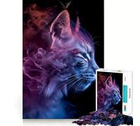Rompecabezas de 1000 Piezas con Retrato de Lince Ahumado para Adolescentes Refuerza la Memoria y el vínculo Familiar Bordes precisos Regalo Original (50x75cm)