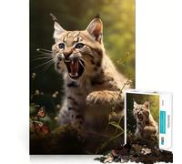 Rompecabezas de 1000 Piezas con Retrato de Lince para Adolescentes, Juguete para ejercitar la Mente, Juego Relajante, Corte Premium, (50x75cm)