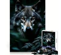 Rompecabezas de 1000 Piezas con Retrato de Lobo en un Bosque Oscuro para Adultos Ideal para Relajarse y desconectar Bordes definidos (38x26cm)