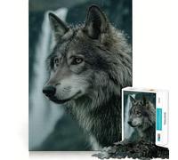 Rompecabezas de 1000 Piezas con Retrato de Lobo para Adultos Diversión y Entrenamiento Mental, Corte láser Actividad Relajante para Grupos en Interiores (50x75cm)