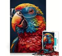 Rompecabezas de 1000 Piezas con Retrato de Loro con Gafas para Adultos Desarrolla la Capacidad Mental y estimula el Cerebro Bordes precisos (50x75cm)