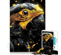 Rompecabezas de 1000 Piezas con Retrato de Loro y Detalles Dorados para Adolescentes Ideal para desarrollar la Memoria, armar sin estrés y Regalar con cariño (50x75cm)