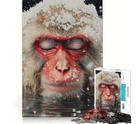 Rompecabezas de 1000 Piezas con Retrato de Mono de Nieve para Adultos Regalo Ideal para quienes Buscan un desafío Mental Juguete fácil de Usar Corte preciso (38x52cm)