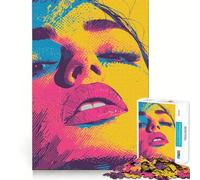Rompecabezas de 1000 Piezas con Retrato de Mujer de Estilo Pop Art para Adolescentes Juguete de lógica para Jugar en Grupo Corte de precisión Regalo Original (38x52cm)