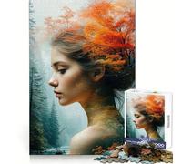 Rompecabezas de 1000 Piezas con Retrato de Mujer en otoño para Adolescentes, Ideal para desarrollar la Capacidad analítica, el Tiempo Libre y la atención plenaPerfecto para Las Vacaciones (50x75cm)