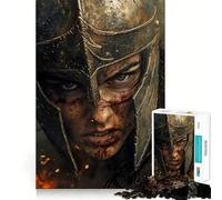 Rompecabezas de 1000 Piezas con Retrato de Mujer guerrera para Adolescentes Juego para estimular la Mente Montaje Seguro y Firme Actividad Divertida para Toda la Familia (38x26cm)