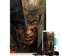 Rompecabezas de 1000 Piezas con Retrato de Mujer guerrera para Adultos Juego de Memoria Divertido Componentes Resistentes y de Corte Limpio aliviar el estrés (38x52cm)