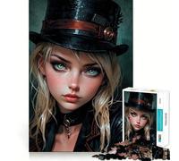 Rompecabezas de 1000 Piezas con Retrato de Mujer Steampunk para Adultos Ideal para Mejorar la Memoria, divertirse en Familia y armar un Rompecabezas con diseño de Papá Noel 38x26cm