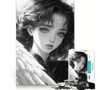 Rompecabezas de 1000 Piezas con Retrato de niña ángel,Divertido Juego de Memoria,componentes Resistentes y fáciles de Transportar (50x75cm)