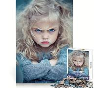 Rompecabezas de 1000 Piezas con Retrato de niña enfadada para Adolescentes Ideal para Recordar, divertirse y Disfrutar Un Regalo Memorable (50x75cm)