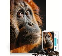 Rompecabezas de 1000 Piezas con Retrato de orangután para Adultos Juego Inteligente de Rompecabezas Divertido Montaje de imágenes Regalo de Temporada (50x75cm)