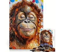 Rompecabezas de 1000 Piezas con Retrato de orangután Sonriente para Adolescentes Juguete Estimulante para la lógica y el Juego Relajante Arte de Primera Calidad Coleccionable 50x75cm