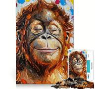 Rompecabezas de 1000 Piezas con Retrato de orangután Sonriente para Adolescentes Juguete Estimulante para la lógica y el Juego Relajante Arte de Primera Calidad Coleccionable 50x75cm