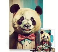 Rompecabezas de 1000 Piezas con Retrato de Panda Sonriente para Adultos Juguete de lógica Mental, sin estrés, de Corte Firme Regalo increíble 38x52cm