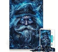 Rompecabezas de 1000 Piezas con Retrato de Papá Noel Mago de Invierno en Tonos Azules Diversión con Superficie Lisa y sin Rebabas Un desafío entretenido para el Tiempo Libre (50x75cm)