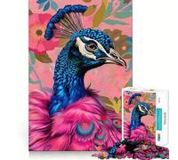 Rompecabezas de 1000 Piezas con Retrato de Pavo Real en Piel para Adultos Juguete para aliviar la ansiedad Bordes precisos Regalo Original (38x26cm)