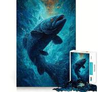 Rompecabezas de 1000 Piezas con Retrato de Peces submarinos para Adultos Juego para ejercitar la Mente Corte láser para un Ajuste Actividad gratificante para días lluviosos (38x26cm)