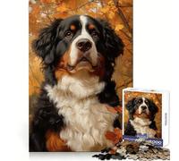 Rompecabezas de 1000 Piezas con Retrato de Perro de montaña bernés para Adultos Estimula la Mente, fomenta la Tranquilidad y Proporciona una excelente Experiencia de Juego (50x75cm)