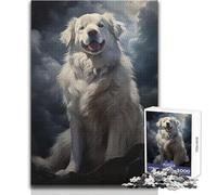 Rompecabezas de 1000 Piezas con Retrato de Perro de montaña de los Pirineos Juego Divertido de Aprendizaje Consciente Celebraciones alegres Tamaño 38x52cm