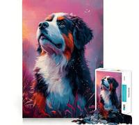 Rompecabezas de 1000 Piezas con Retrato de Perro de montaña San Bernardo para Adultos Juguete para ejercitar la Mente Diversión Casual Corte de precisión Regalo artístico 50x75cm